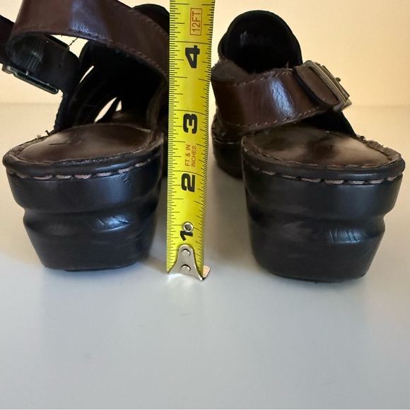 boc Women's Woven Mule Adjustable Strap Size 8 Brown Faux Leather with Buckle - Picture 13 of 13